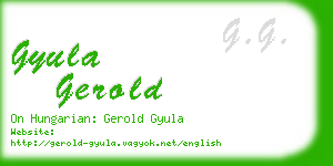 gyula gerold business card